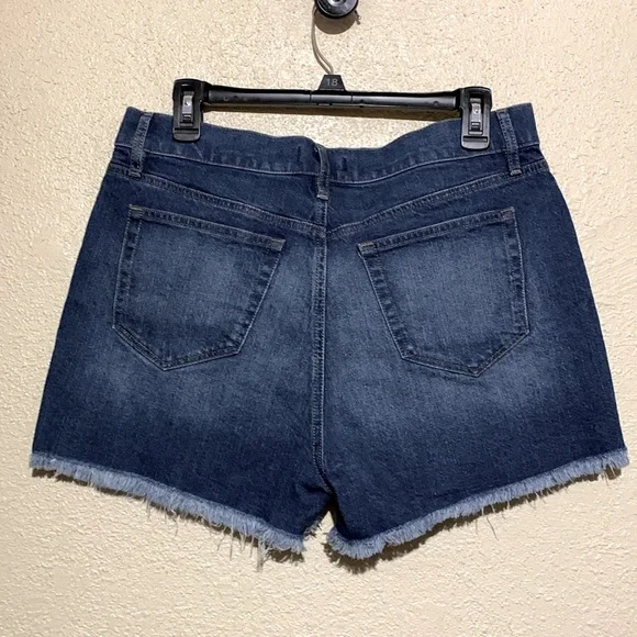 LOFT Jeans Shorts 8 Blue 5-Pocket Fringe Cotton Elastane - Picture 11 of 16
